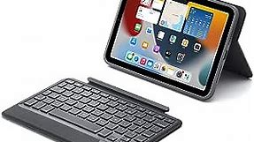 iPad Mini 6th Generation Keyboard Case, Magnetic Detachable, Folio Full Protection Shockproof Case, 7 Colors Backlit, Type-C Rechargeable Keyboard Case for 8.3 inch iPad Mini 6, Black