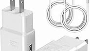 Type C Charger Fast Charging, 2 Pack USB C Android Phone Wall Charger Block & 3ft Charge Cable Cord, for Samsung Galaxy S8 / S9 / S10 Plus Active S10e, S20 / S21 Ultra Plus, Note 8 9 10, Pixel 3 etc