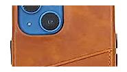Bullstrap Premium Leather Portfolio Phone Case Compatible with Apple iPhone 13 Mini, Sienna Brown