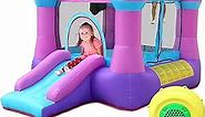 Toddler Bounce House with Blower for Kids 3-8, Inflatable Bouncy Jumping Castle with Slide, Indoor/Outdoor Pink Bouncer House, 82011B