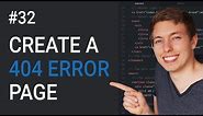 32: How to Create a 404 Page in HTML | Create a Custom 404 Page | Learn HTML & CSS | HTML Tutorial