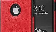 USLOGAN Vegan Leather Phone Case for iPhone 7 Plus & iPhone 8 Plus Luxury Elegant Vintage Slim Phone Cover 5.5 inch (Red)
