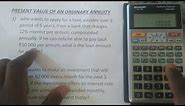 Present Value of an Ordinary Annuity | Financial Calculator (Sharp EL-738)