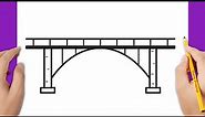 How to draw a bridge step by step