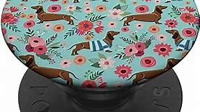 Cute Dachshund Flower PopSockets PopGrip: Swappable Grip for Phones & Tablets