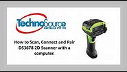 How to scan, connect and pair DS3678 2D Barcode Scanner with Computer