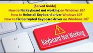 Keyboard not Working in Windows 10/ 100 % fix | Standard PS/2 Keyboard Drivers INSTALLED and working
