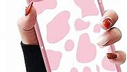 Wlxee Compatible with iPhone 14 Plus Case Pink Cow Print Design for Women Girls Soft Slim Fit Silicone Protective Case with Screen Protector for iPhone 14 Plus Cow Print Pattern