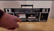 1980s Sony Boombox Model CFS-W360 AM / FM Stereo Dual Cassette Demonstration