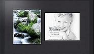 ArtToFrames Collage Photo Frame Double Mat with 2 - 8x10 Openings and Satin Black Frame