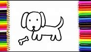 How to Draw and Color a Cute Dog for Kids | Draw Dog Cartoon | Art4Kids