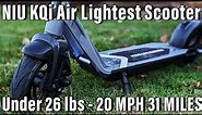 Experience Fearless Freedom with the NIU KQi Air / Air X: Lightest Electric Scooter