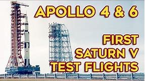Apollo 4 & 6: First Saturn V Test Flights - Historical Footage, 1967, A-type missions, CSM, NASA