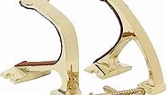 Allen Company Shotgun and Rifle Brass Wall Mount Hooks - Heavy-Duty Gun Rack - Shooting Accessories for Home - Comes with Four Brass-Plated Screws - One Pair