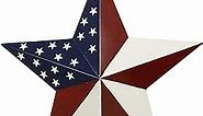 American Barn Star, Metal Patriotic Old Glory Americana Flag Barn Star Wall Decor for July of 4th Independence Day (L-Stars)
