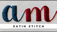 Satin Stitch Lettering Tutorial | Tutorial for beginners | Embroidery | Video | | Afeei