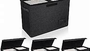 4-Pack Comic Book Storage, Collapsible Comic Book Case with Dividers and Carrying Handles, Comic Short Box Holds 150 Comics, 15.5" X 7.5" X 11.3" Heavy-Duty Stackable Comic Book Case