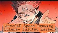 #07- Sukuna,Jujutsu Kaisen Anime AutoCad Speed Drawing
