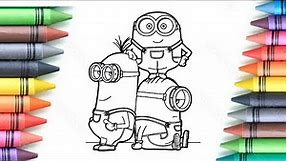 Minions coloring pages || cute minions coloring pages || yellow minion coloring pages ||coloring
