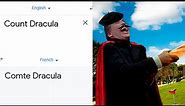 Count Dracula in different languages meme