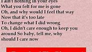 Sara Evans - Why Should I Care Lyrics