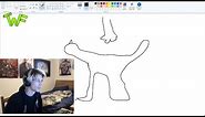 xqc draws how the cat reacts when he tries to pet it