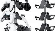 Controller Holder 4 Tier,Headphone Stand - Adjustable Controller Stand for Xbox PS5 PS4 Switch Pro - Gaming Controller Headset Holder for Universal Gaming Accessories,Desk/Floor(Black)