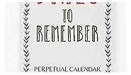 Inkdotpot Floral Rustic Perpetual Calendar Birthday Wall Hanging Anniversary Special Event Reminder Calendar Book Journal Stationary Wall Hanging Birthday Gift Card Planner Organizer