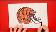 How to draw Cincinnati Bengals football helmet (NFL)