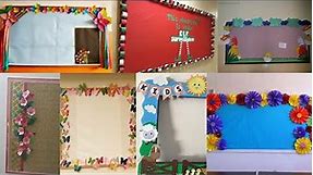 Preschool bulletin board & notice board decoration ideas/bulletin board boundry decor idea/Paper art