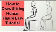 How to draw human figure drawing Sitting pose Sketching for beginners drawing Art techniques Basics