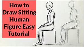 How to draw human figure drawing Sitting pose Sketching for beginners drawing Art techniques Basics