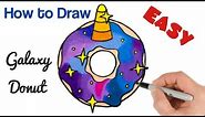 How to Draw Galaxy Unicorn Donut Easy Art Tutorial with Colored Pencils