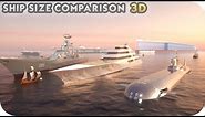 SHIP Size Comparison (3D)