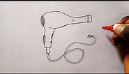 How to draw Hair Dryer step by step