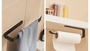 Self-Adhesive Paper Towel Holder Under Cabinet Towel Holder/Hand Towel Bar-Self-Adhesive Hanging on The Wall,Toilet Tissue Roll Paper Holder, No Drilling, Black (13 Inch)