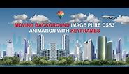 Moving Background Image Pure CSS3 Animation with keyframes