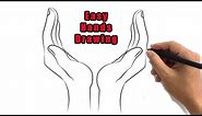 How to Draw Hands Outline Drawing Easy Step by Step Hand Sketch Tutorial for Beginners