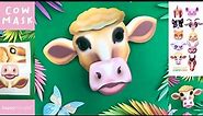 DIY 3D paper cow mask. Instantly download and make a printable cow mask template • Happythought