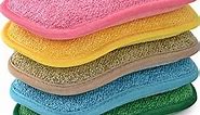 Multipurpose Kitchen Scrub Sponges, Heavy Duty Cleaning Non-Scratch Scrub Sponge, Reusable Microfiber Sponge for Household Cleaning, Random Colors (Multicolour)