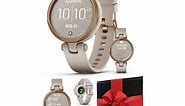 Garmin Lily Sport (Rose Gold/Light Sand) Women's Smartwatch Gift Box Bundle | PlayBetter Wall Charging Adapter & Protective Hard Case | Packed in Black Gift Box