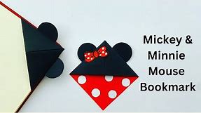 DIY Paper MICKEY & MINNIE MOUSE Bookmark / Origami Bookmark / Paper Craft / Paper Mickey Bookmark