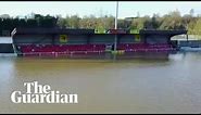 Football pitch inundated as River Severn floods parts of Worcestershire