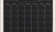DesignOvation Macon Framed Magnetic Chalkboard Monthly Calendar, 23x29, Soft White