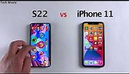 SAMSUNG S22 vs iPhone 11 - SPEED TEST