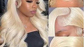 613 Lace Front Wig Human Hair 13x6 Transparent Lace Blonde Lace Front Wigs Human Hair Pre Plucked Glueless Wigs Human Hair 180% Density Body Wave Human Hair Wig 22 Inch