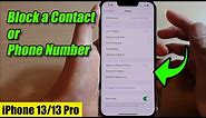 iPhone 13/13 Pro: How to Block a Contact/Phone Number