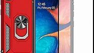 Samsung A10E Phone Case, Galaxy A10E Phone Case with Screen Protector, Military Grade Protective Cases with Ring for Samsung Galaxy A10E (Red)