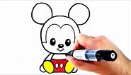 HOW TO DRAW A CUTE MICKEY MOUSE