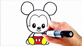 HOW TO DRAW A CUTE MICKEY MOUSE